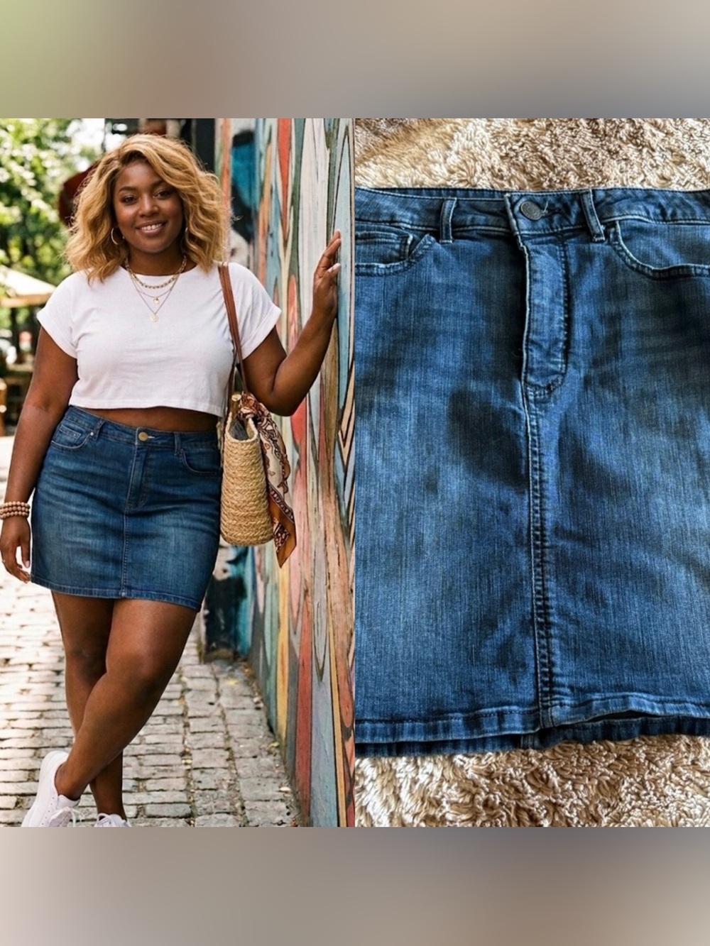 Express Dark Blue stretch Denim Mini Skirt